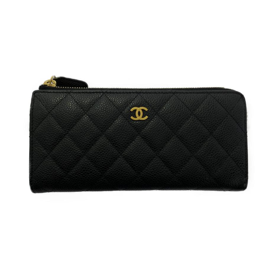 CHANEL（シャネル） マトラッセ・キャビアスキン L字ファスナー長財布