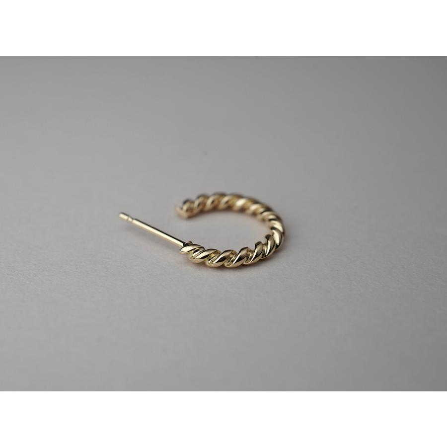 K18 ツイスト ピアス フープピアス K18ゴールド 18k 18金 地金 pierce