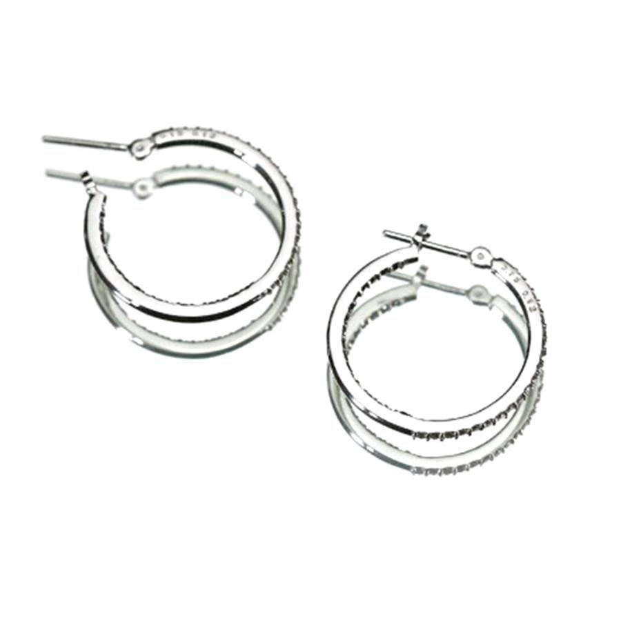 K18 ダイヤモンド フープピアス ブラックダイヤ ダイヤ ピアス 18k 18