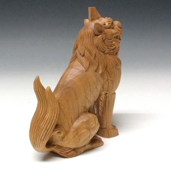 国産欅 木彫り獅子狛犬 高さ17cm 置物 狛犬 : 仏像と縁起物の専門店 龍
