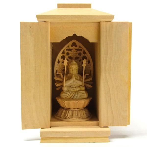千手観音菩薩 坐像 厨子入り仏像 木彫り 極小仏像 : 仏像と縁起物の