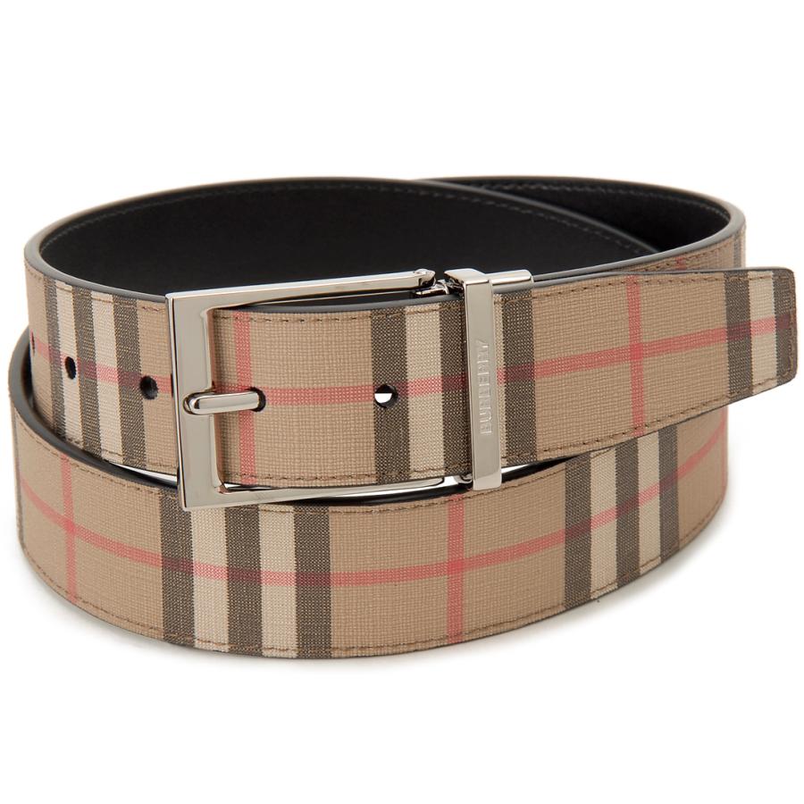 BURBERRY チェック柄 レザーベルト S