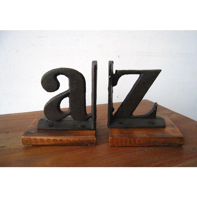 ブックエンド アンティーク AtoZ アルファベット アイアン 本立 本立て
