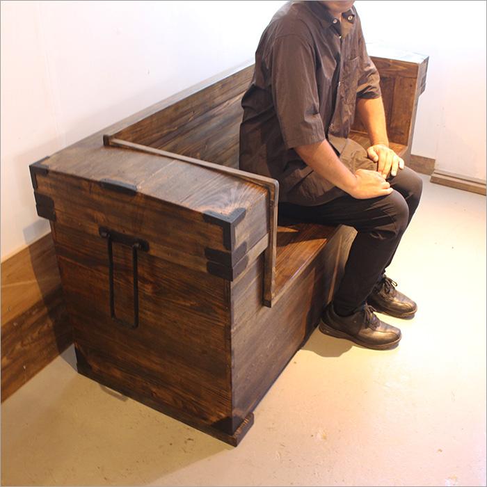 長持 ソファ 2人掛け 古材 アンティーク家具 無垢材 天然木 和モダン