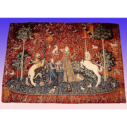 味覚/貴婦人と一角獣 中世アートジャガード織 タペストリー : ワールド