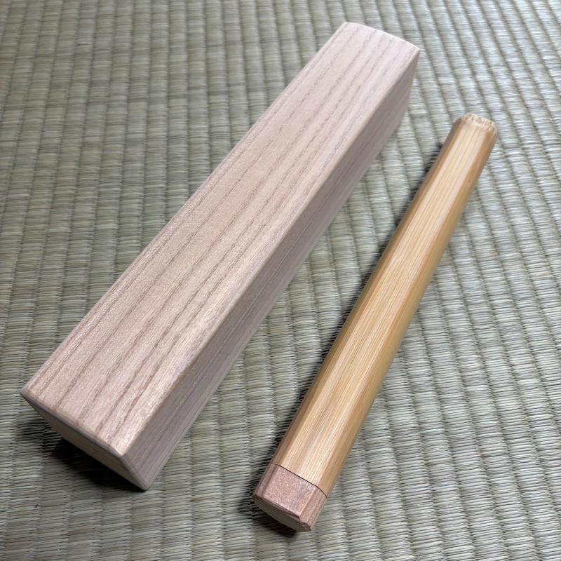 茶杓筒白竹と茶杓用桐箱セット 茶道 茶杓筒 煤竹 桐箱 伝統工芸 茶道具