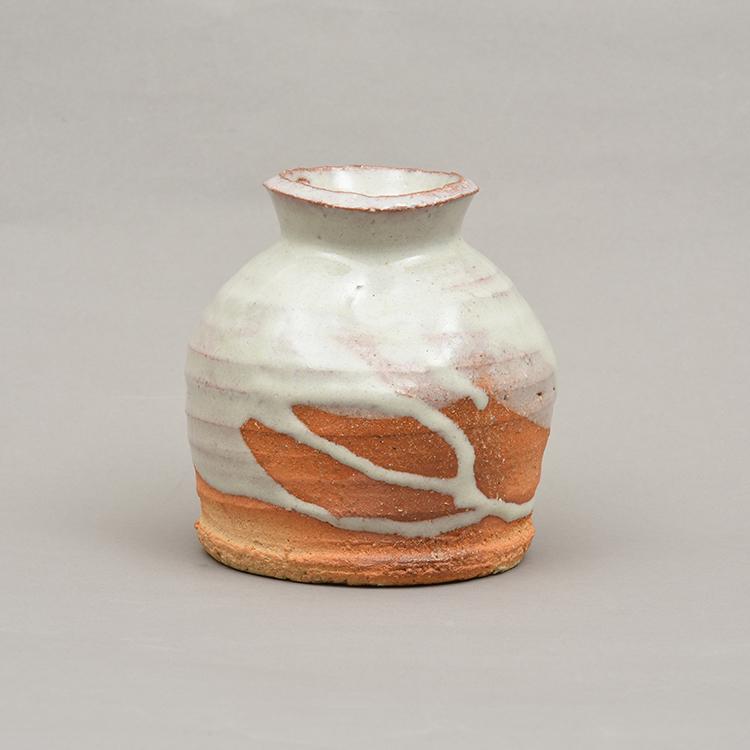 うずくまる花入 蹲る花入 蹲花入 萩 清泉作 茶道 花入れ 和の美 職人技