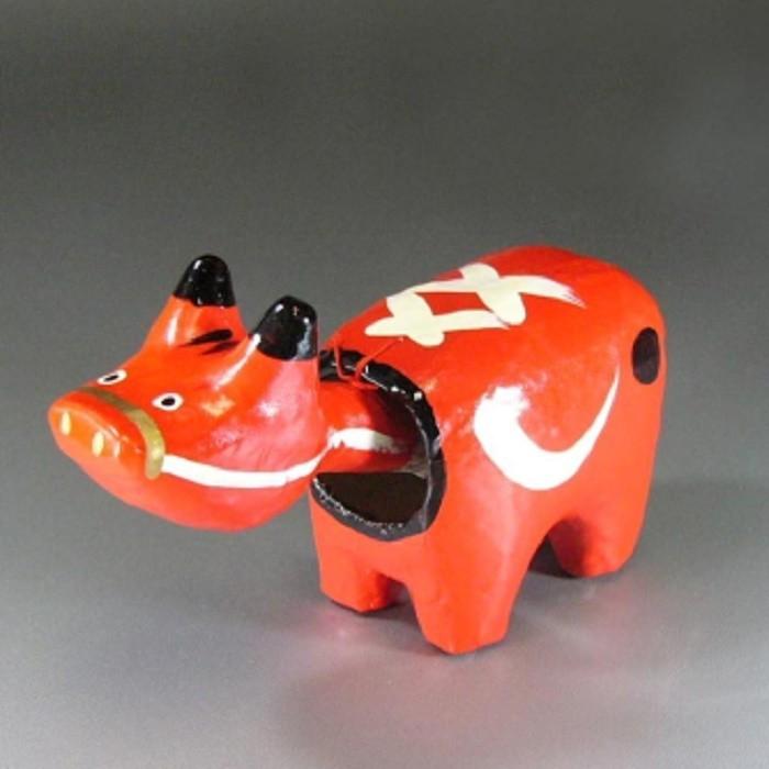 赤べこ（大）日本のお土産会津張子赤べこ 約 16.0×10.0×7.0（cm） : 笑