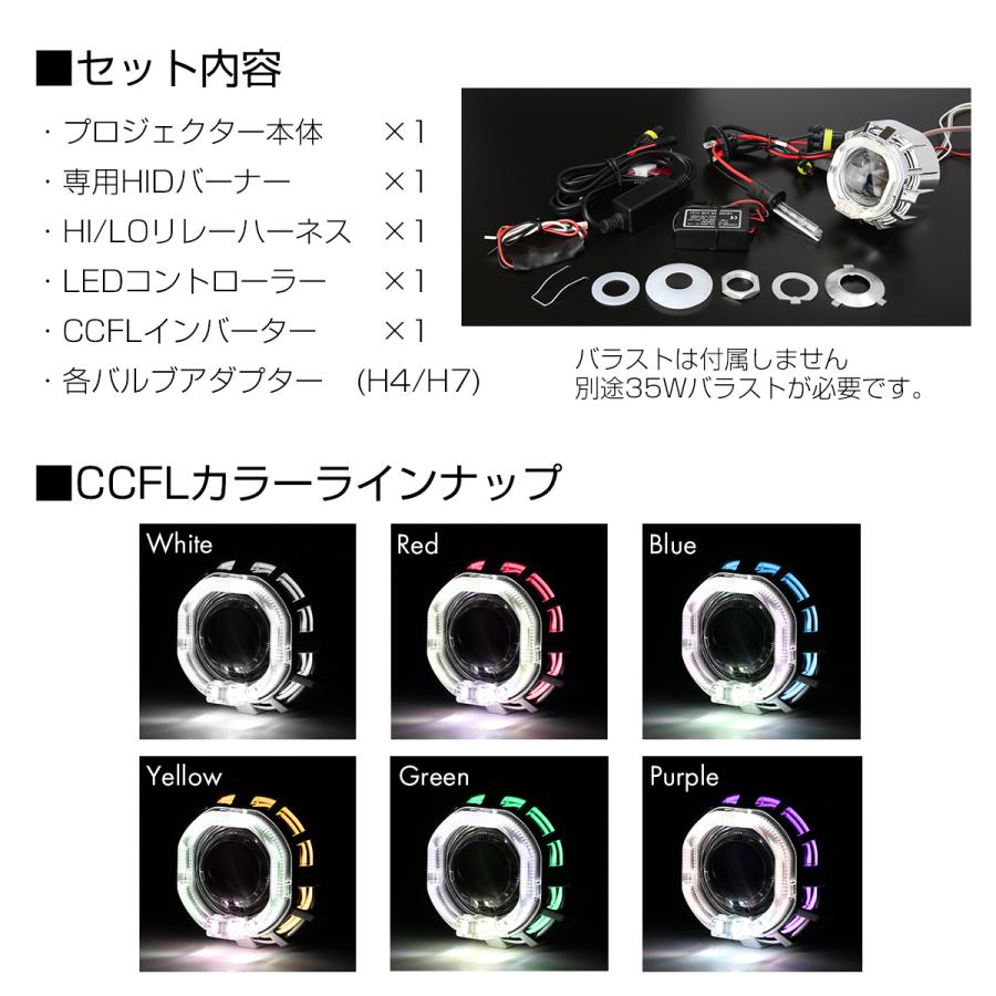 バイク LEDヘッドライト バイキセノン プロジェクター Hi/Lo切替