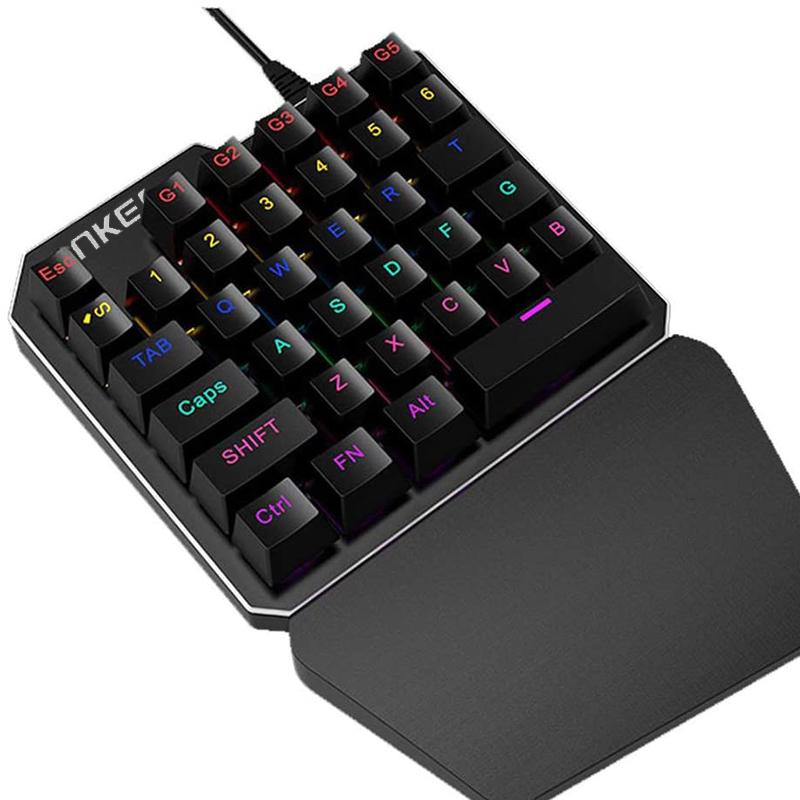 ゲーム2点セット 青軸片手ゲーミングキーボード マウス windows pc