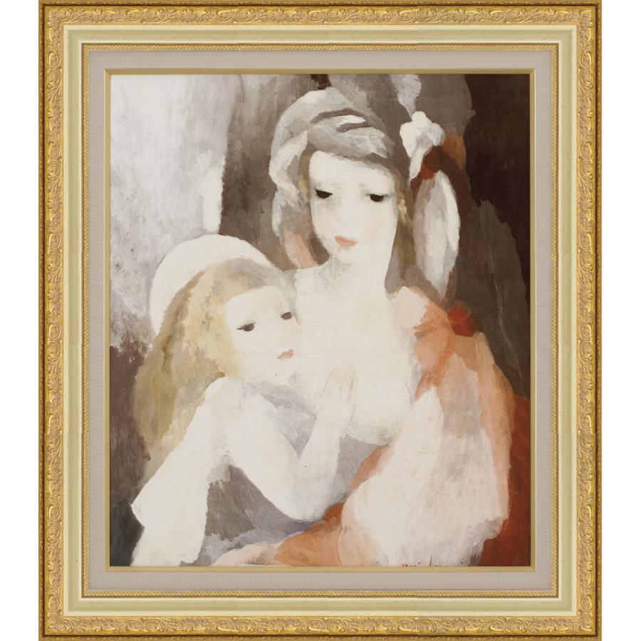 ローランサン 「少女」 版画作品集より、版上サイン、高級額付