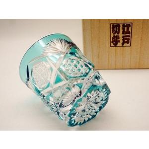 TR005EG瀧澤硝子工芸 江戸切子伝統工芸士 瀧澤利夫作 江戸切子 ロック