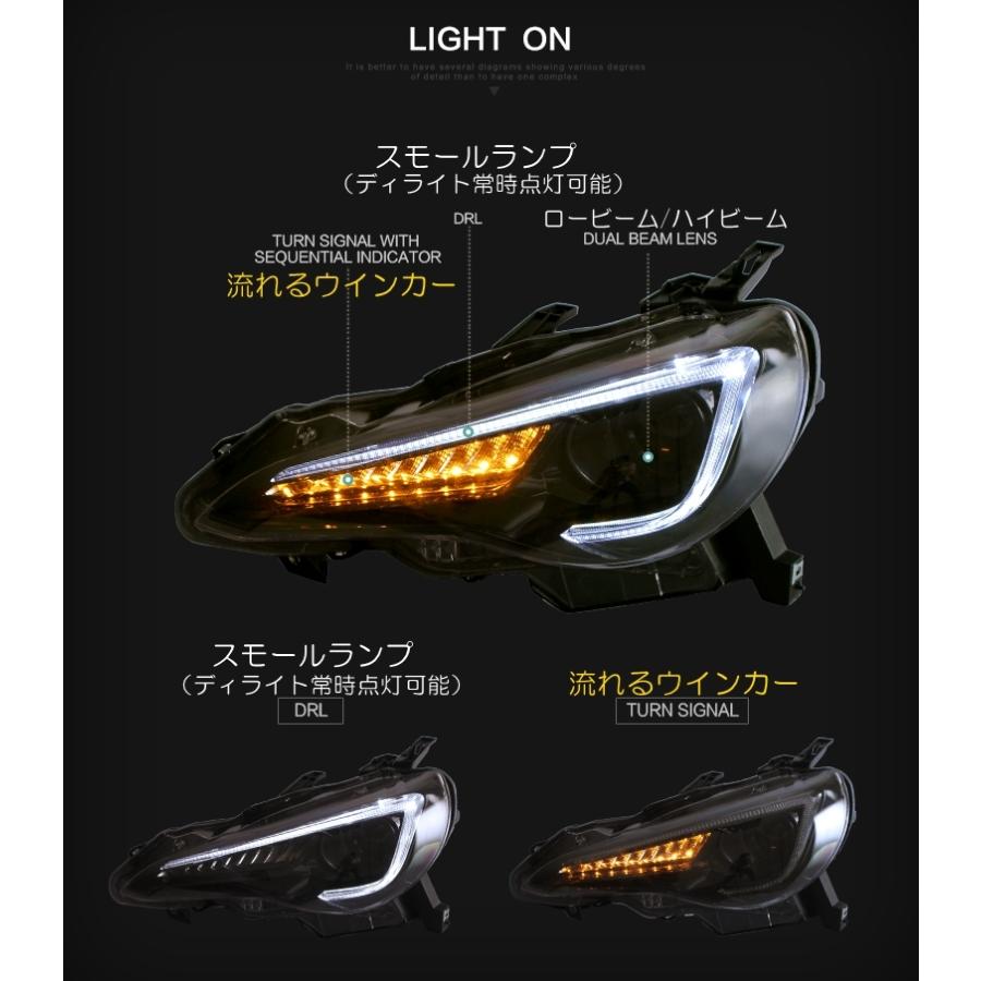 86 VLAND FT86 ハチロク BRZ ヘッドライト 流れるウィンカー搭載 4800