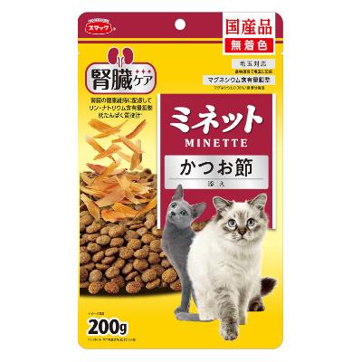 スマック ミネット 腎臓ケア かつお添え 200g 国産 猫 成猫用総合栄養