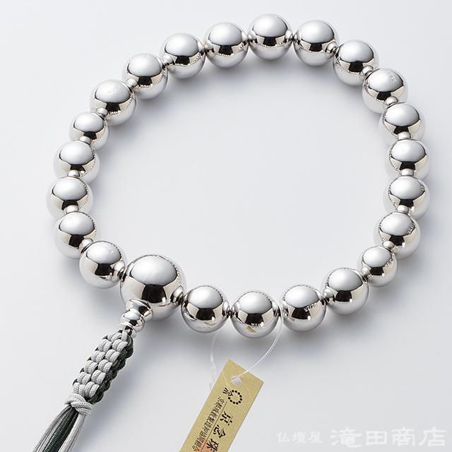 仏壇屋 滝田商店 数珠 浄土真宗 男性用 純銀（シルバー） 20玉 宗派別