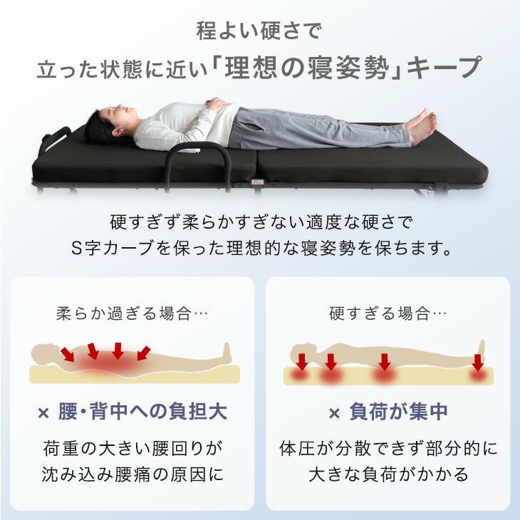 タンスのゲン 折りたたみベッド シングル ベッド マットレス付き