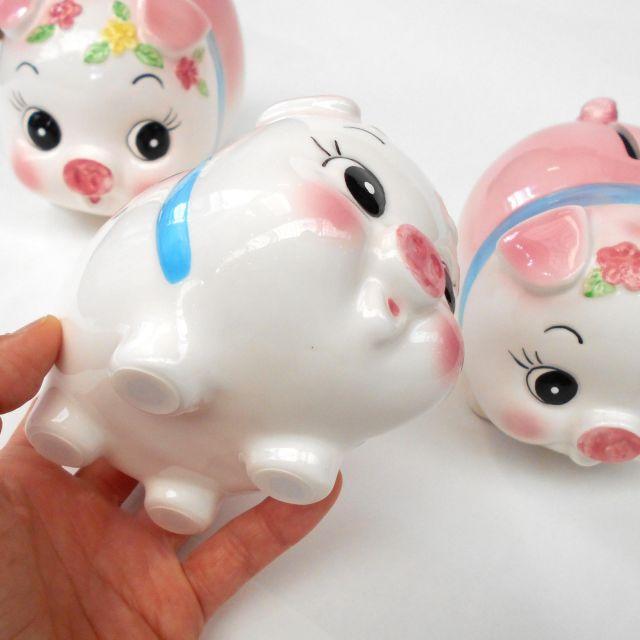 豚の貯金箱 大サイズ 陶器製 : 駄菓子とおもちゃの太郎と花子 - 通販