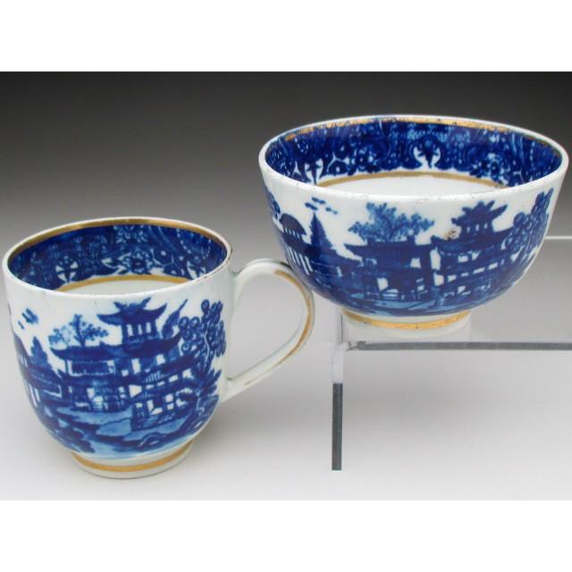 ROYAL WORCESTER ウースター 初期 藍染付東洋風景絵 ティーボウル