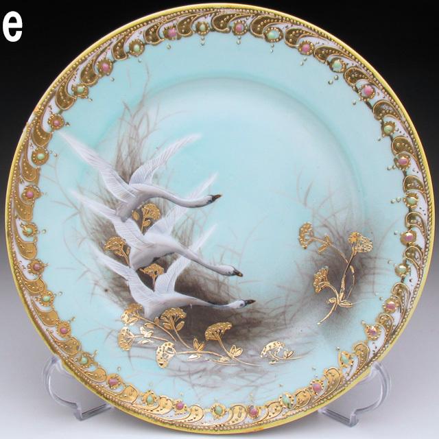 ノリタケ オールドノリタケ 金盛りジュール フライングスワン プレート