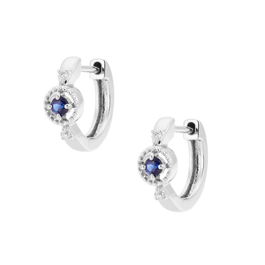 ジュエリーツツミ K10ホワイトゴールドサファイアピアス : ジュエリー