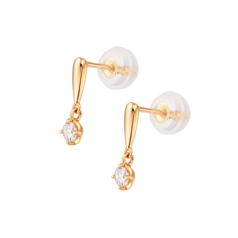 ジュエリーツツミ K18イエローゴールドダイヤモンドピアス