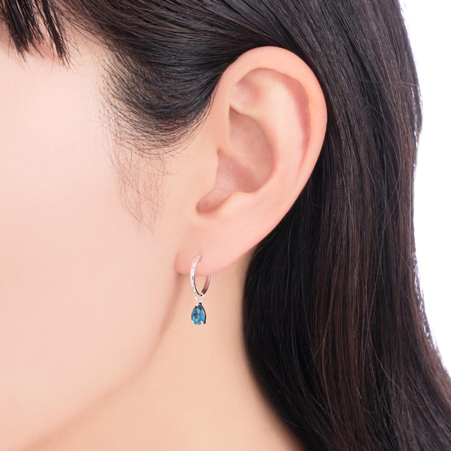 ジュエリーツツミ K10ホワイトゴールドロンドンブルートパーズピアス
