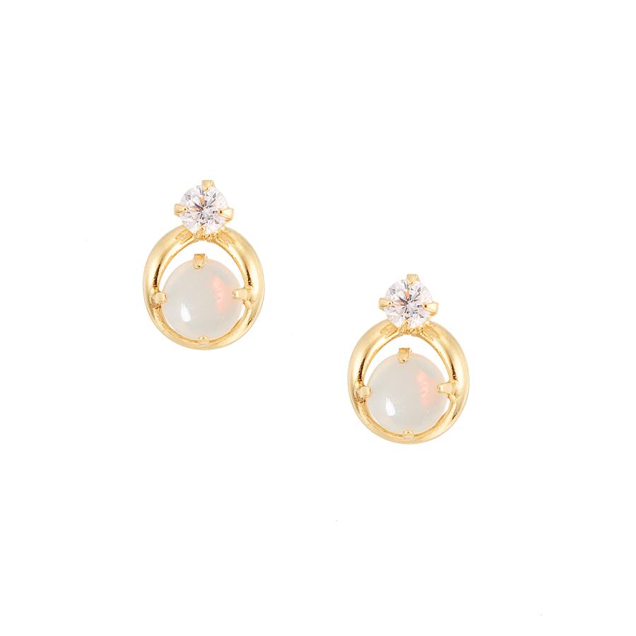 ジュエリーツツミ K18イエローゴールドオパールピアス : ジュエリー