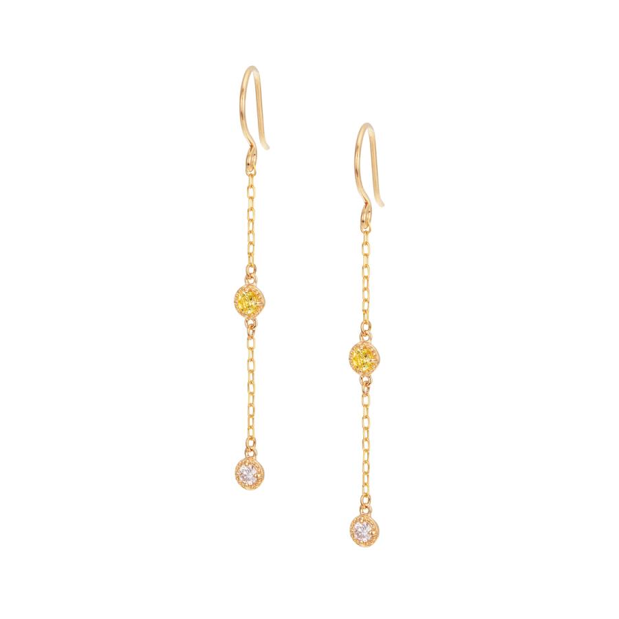 ジュエリーツツミ K10イエローゴールドイエローサファイアピアス