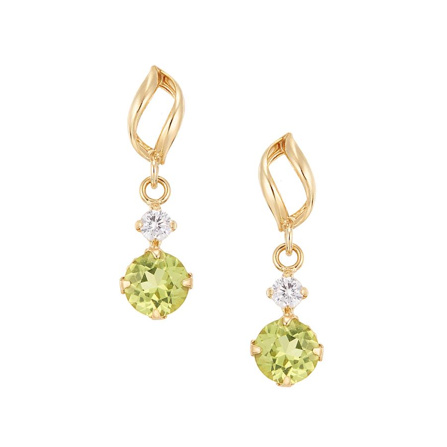 ジュエリーツツミ K10イエローゴールドペリドットピアス : ジュエリー