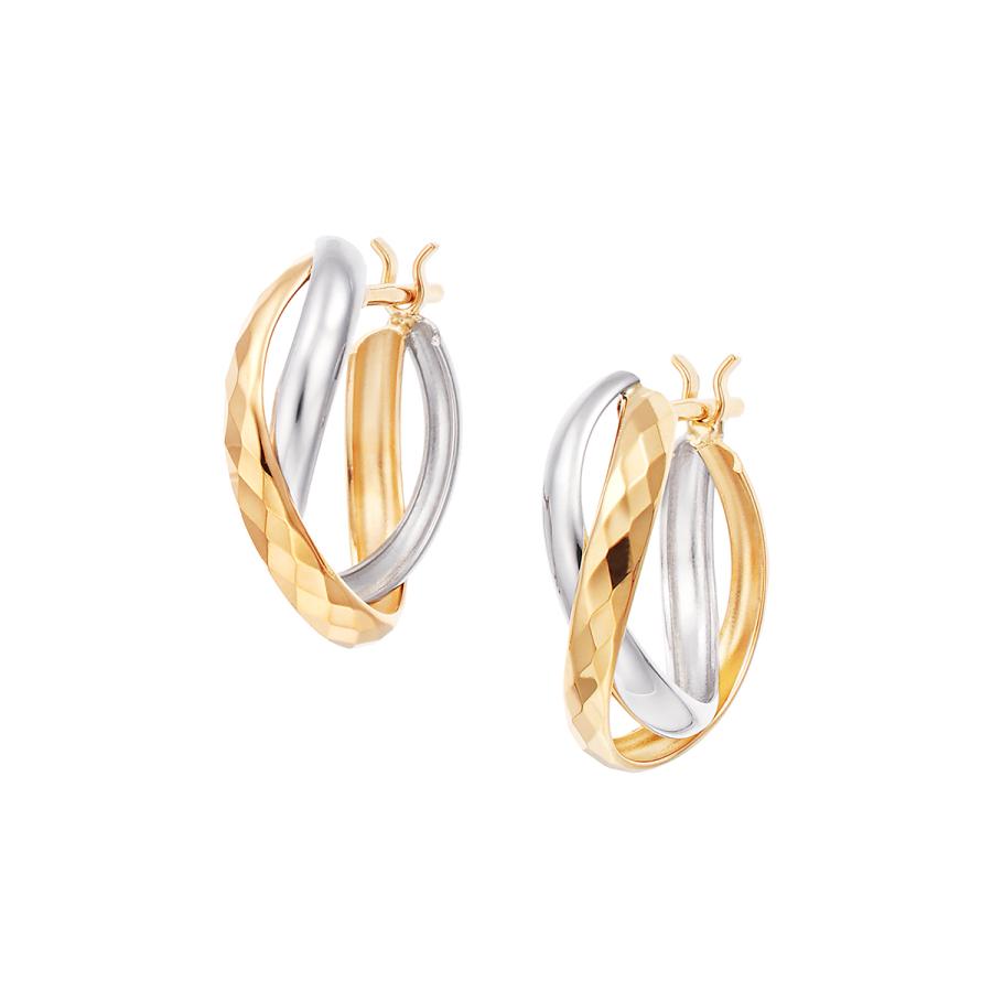 ジュエリーツツミ プラチナ/K18イエローゴールドピアス : ジュエリー