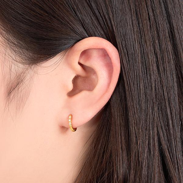 ジュエリーツツミ K18イエローゴールドダイヤモンドピアス