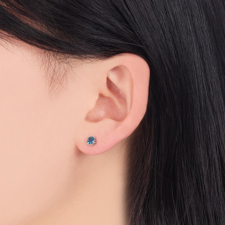 ジュエリーツツミ K10ホワイトゴールドロンドンブルートパーズピアス