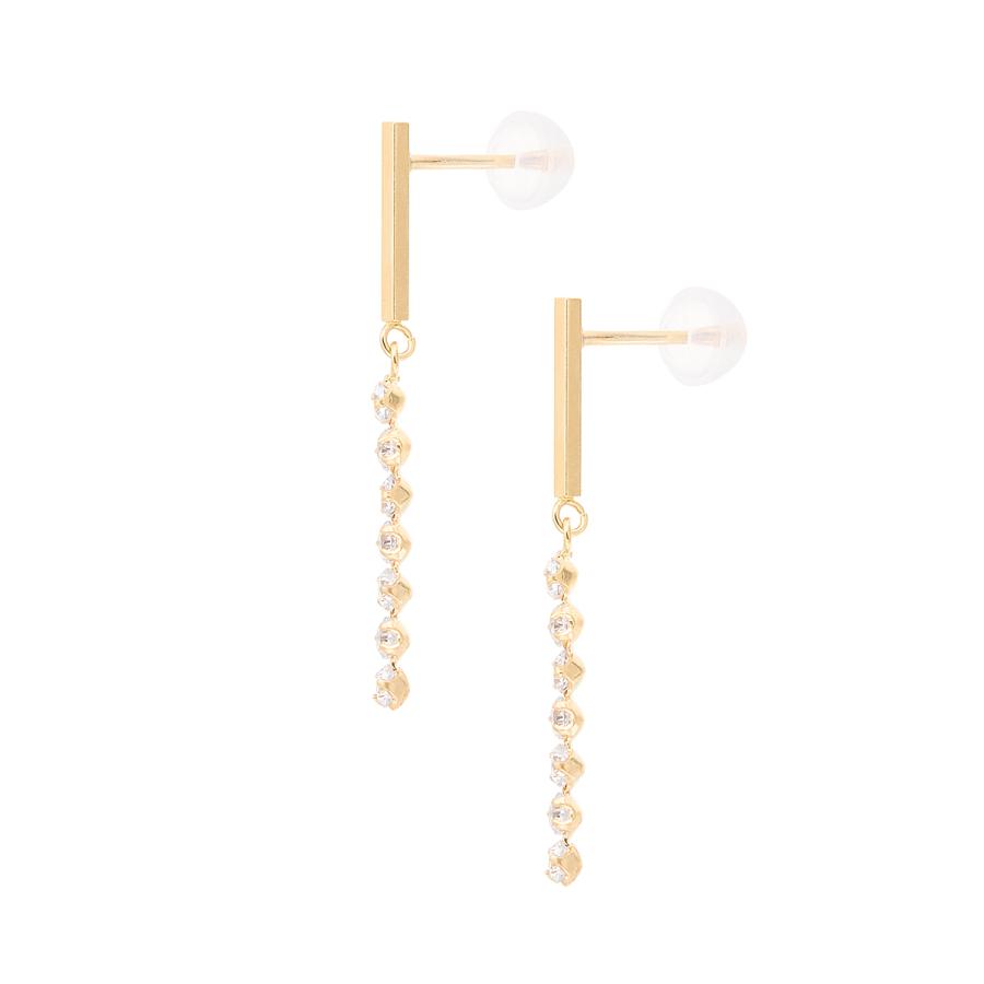 ジュエリーツツミ K10イエローゴールドキュービックピアス