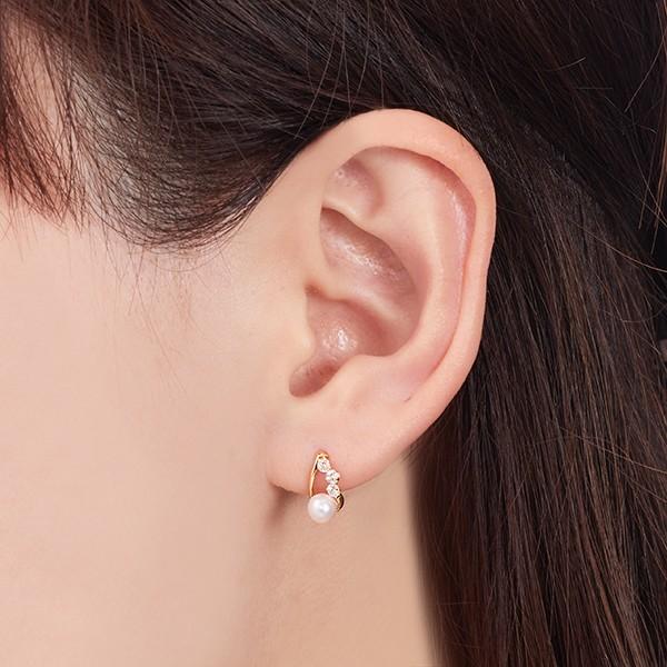 ジュエリーツツミ K18イエローゴールド淡水パールピアス : ジュエリー