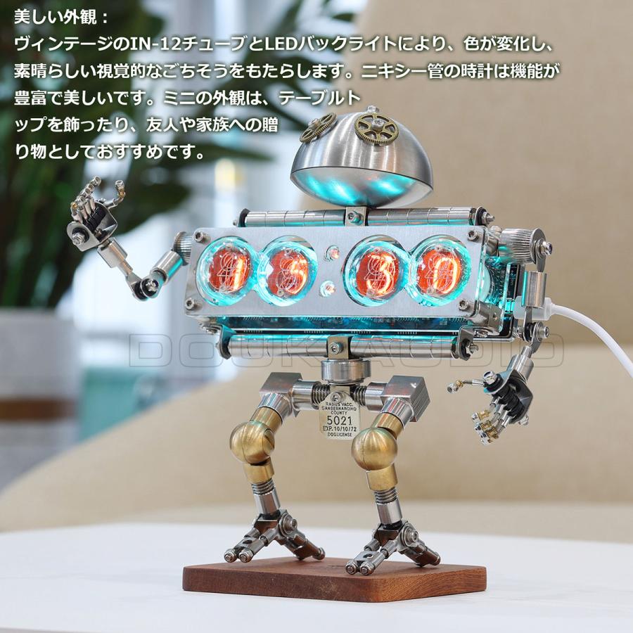 レトロ 4*IN-12 Nixie Tube Clock デジタル 金属 目覚まし時計 デスク