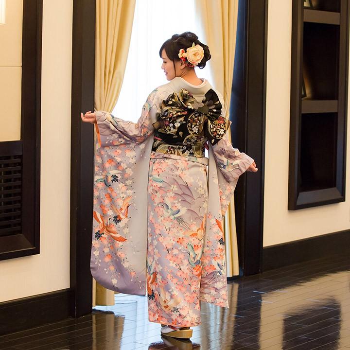 高級正絹 振袖レンタル 送料無料 FS-006 紫系 振袖 成人式 レンタル