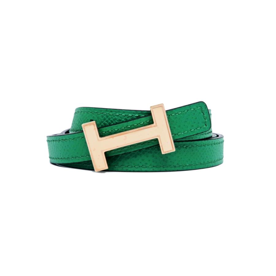 名東】エルメス ベルト フォーカス 75cm グリーン ダークブルー ローズ