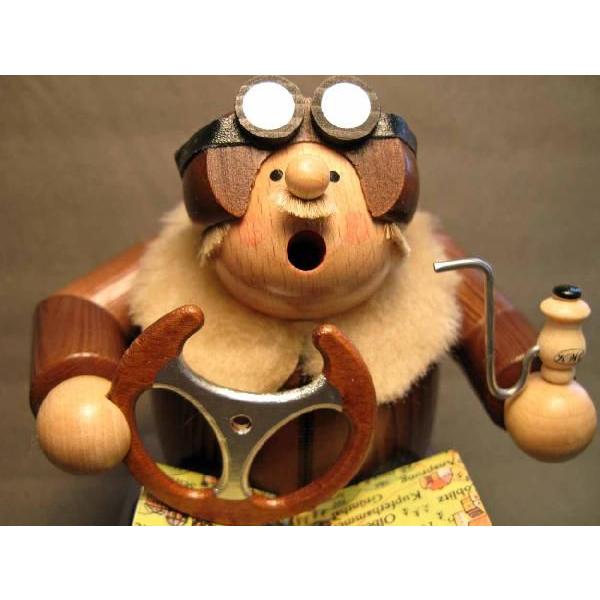 煙だし人形 パイロット（お香台）ドイツ伝統の木製品 コーン型のお香用