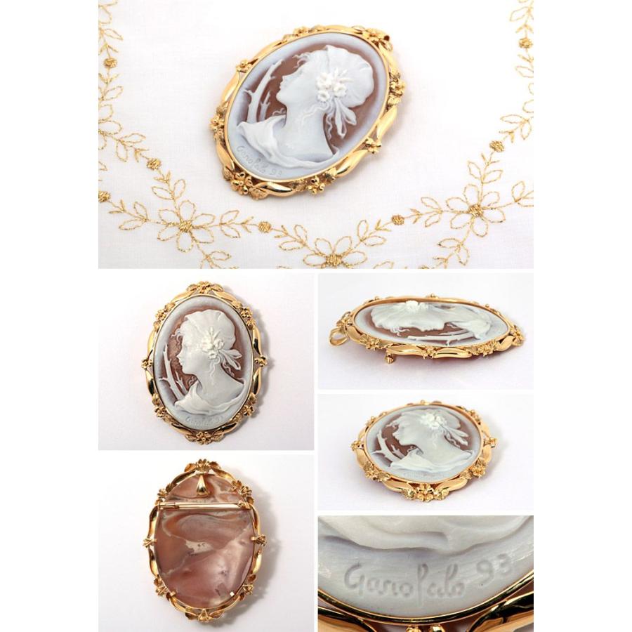 K18 シェルカメオ ブローチ ペンダント : 宝寿堂 Yahoo!店 - 通販