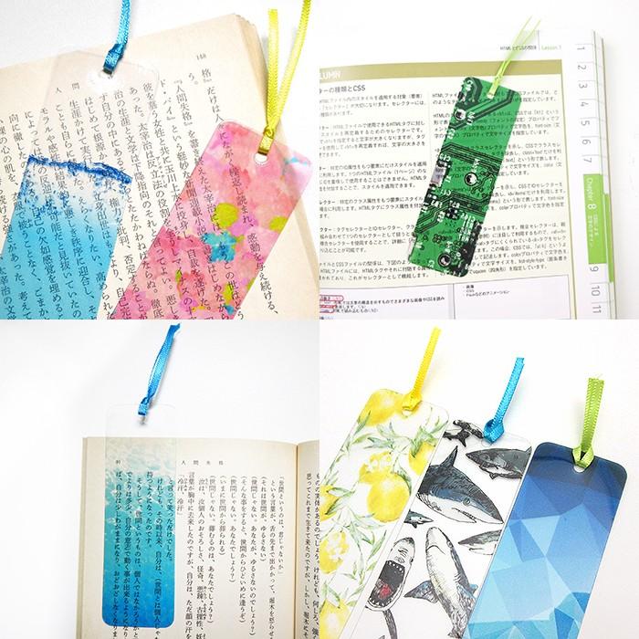 10枚】30種類から届くクリアブックマーカー 10枚入り しおり 読書 本