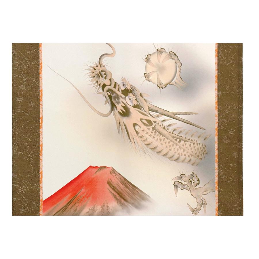 神棚 神具 仏具 やまこう 掛軸 赤富士昇龍図 和風 モダン 掛け軸 石田