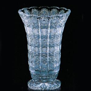 未使用] ボヘミアクリスタル 花瓶 ヴィンテージ ハンドカット 正規輸入