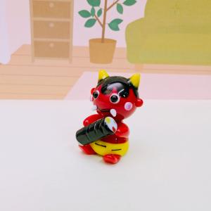 ガラス細工 きのこ（S) 赤 ミニチュア 雑貨 置物 小物 茸 : きたの