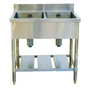 二槽シンクW1000×D600×H800+100mm【東京圏限定】A2-1000業務用 : 遠信