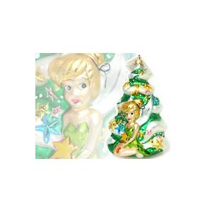 ティンカー・ベルのクリスマスツリー ガラスオーナメント
