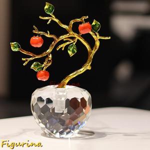 りんご クリスタル 置物 インテリア オブジェ 風水 玄関 金運 開運