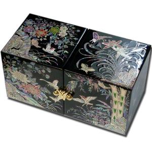 韓国螺鈿 螺鈿漆器 螺鈿 高級 宝石箱 ジュエリーボックス 鶴 韓国伝統