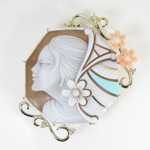 K18 シェルカメオ ブローチ ペンダント : 宝寿堂 Yahoo!店 - 通販