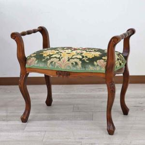 イタリア製 スツール レッドモケット 猫脚 赤 ベルベット 木製 完成品