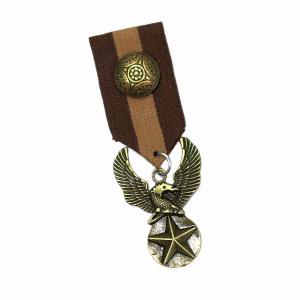 バッジ ミリタリー 勲章 赤 白 青 スター co4 勲章バッジ ワッペン風